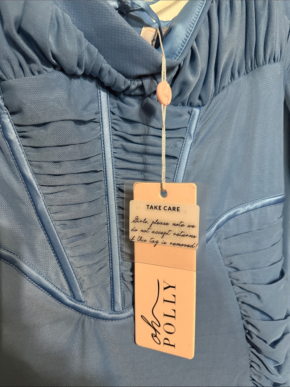 Oh Polly Blue Ruched Corset Mini Dress - Picture 2 of 3